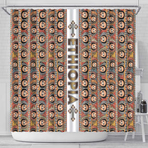 Personalized Ethiopia Shower Curtain Ethiopian Tewahedo Angel Orthodox
