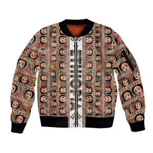 Personalized Ethiopia Sleeve Zip Bomber Jacket Ethiopian Tewahedo Angel Orthodox