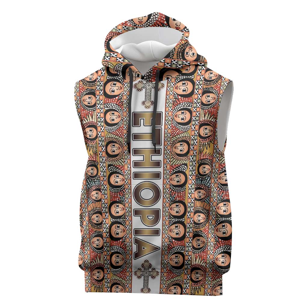 Personalized Ethiopia Sleeveless Hoodie Ethiopian Tewahedo Angel Orthodox - African Pride