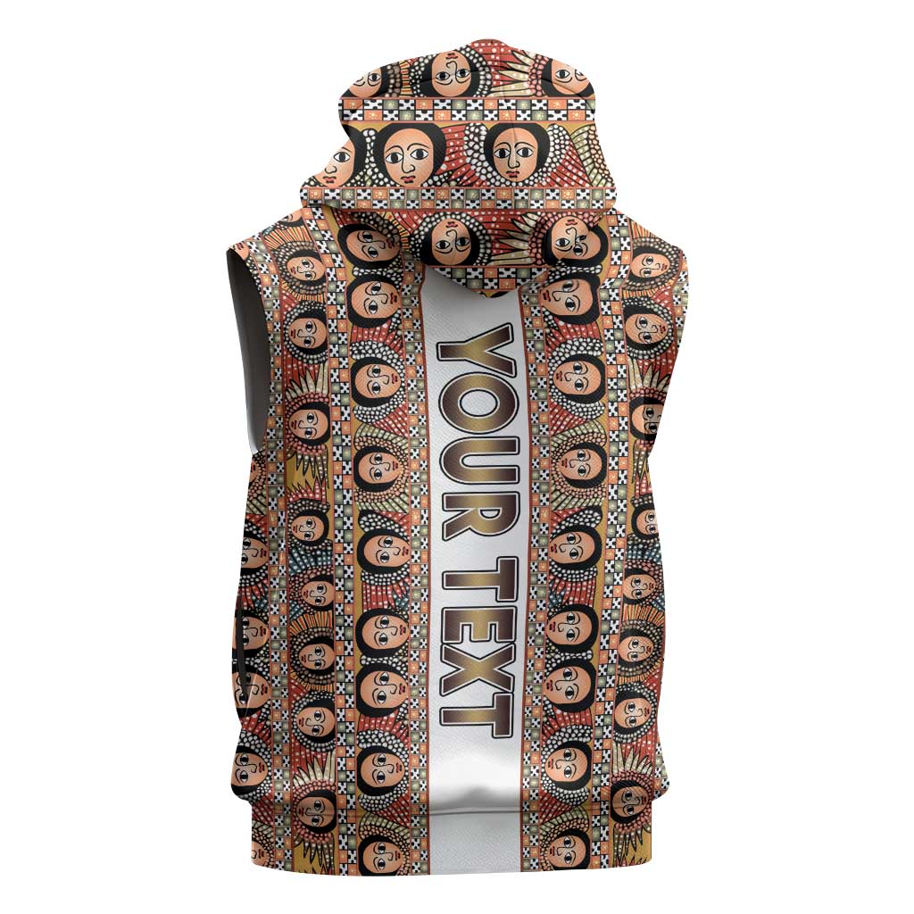 Personalized Ethiopia Sleeveless Hoodie Ethiopian Tewahedo Angel Orthodox - African Pride