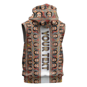 Personalized Ethiopia Sleeveless Hoodie Ethiopian Tewahedo Angel Orthodox - African Pride