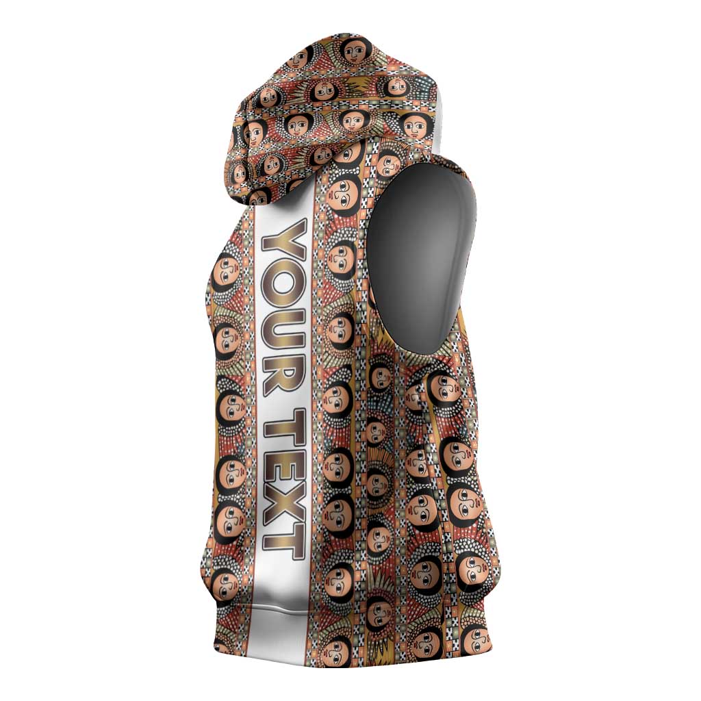 Personalized Ethiopia Sleeveless Hoodie Ethiopian Tewahedo Angel Orthodox - African Pride