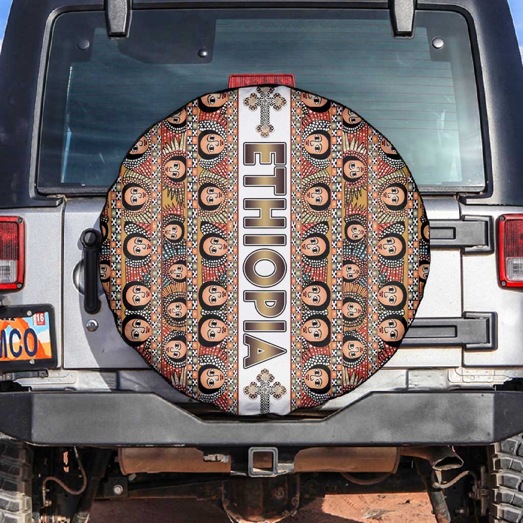 Personalized Ethiopia Spare Tire Cover Ethiopian Tewahedo Angel Orthodox