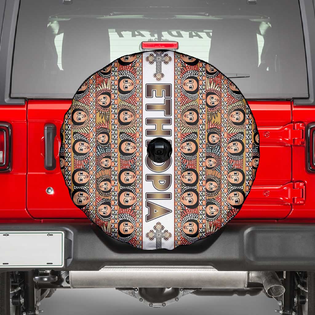 Personalized Ethiopia Spare Tire Cover Ethiopian Tewahedo Angel Orthodox