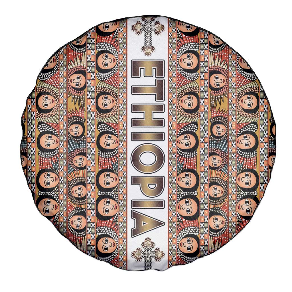 Personalized Ethiopia Spare Tire Cover Ethiopian Tewahedo Angel Orthodox