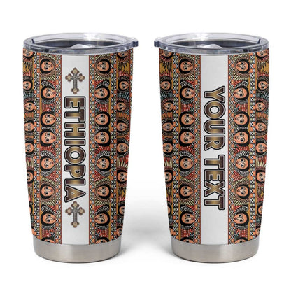 Personalized Ethiopia Tumbler Cup Ethiopian Tewahedo Angel Orthodox