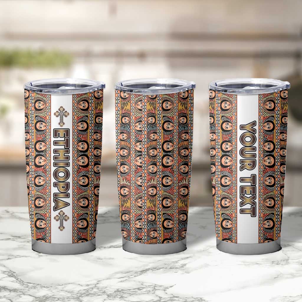 Personalized Ethiopia Tumbler Cup Ethiopian Tewahedo Angel Orthodox