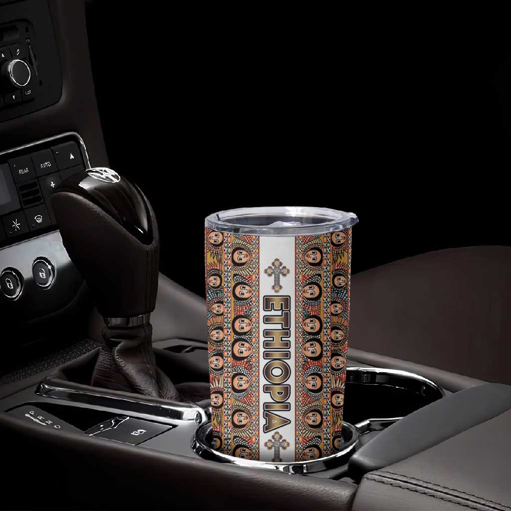 Personalized Ethiopia Tumbler Cup Ethiopian Tewahedo Angel Orthodox