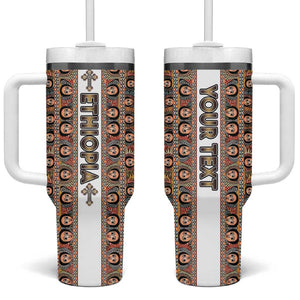 Personalized Ethiopia Tumbler With Handle Ethiopian Tewahedo Angel Orthodox