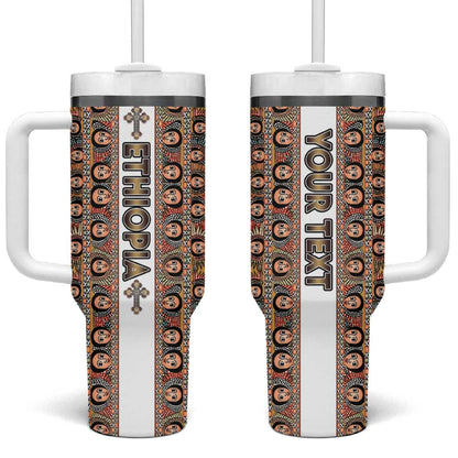 Personalized Ethiopia Tumbler With Handle Ethiopian Tewahedo Angel Orthodox
