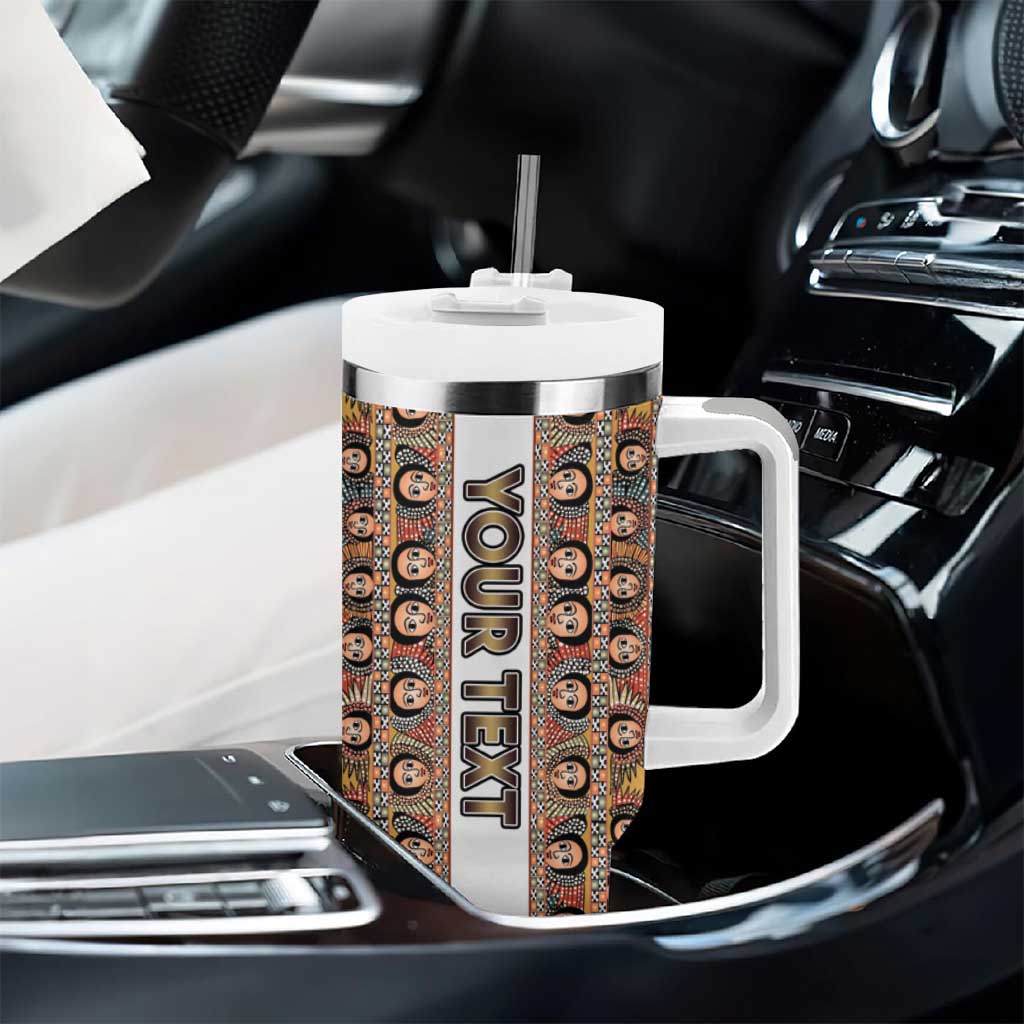 Personalized Ethiopia Tumbler With Handle Ethiopian Tewahedo Angel Orthodox