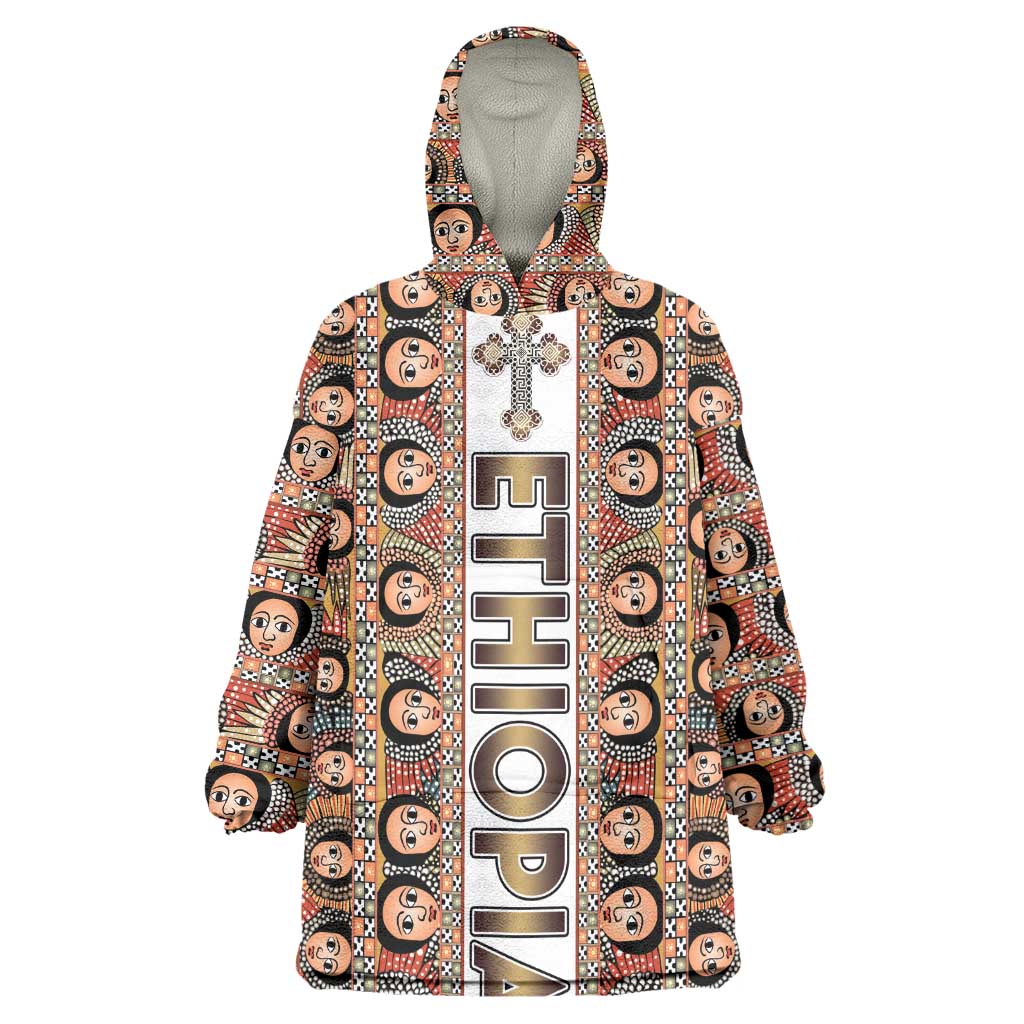Personalized Ethiopia Wearable Blanket Hoodie Ethiopian Tewahedo Angel Orthodox