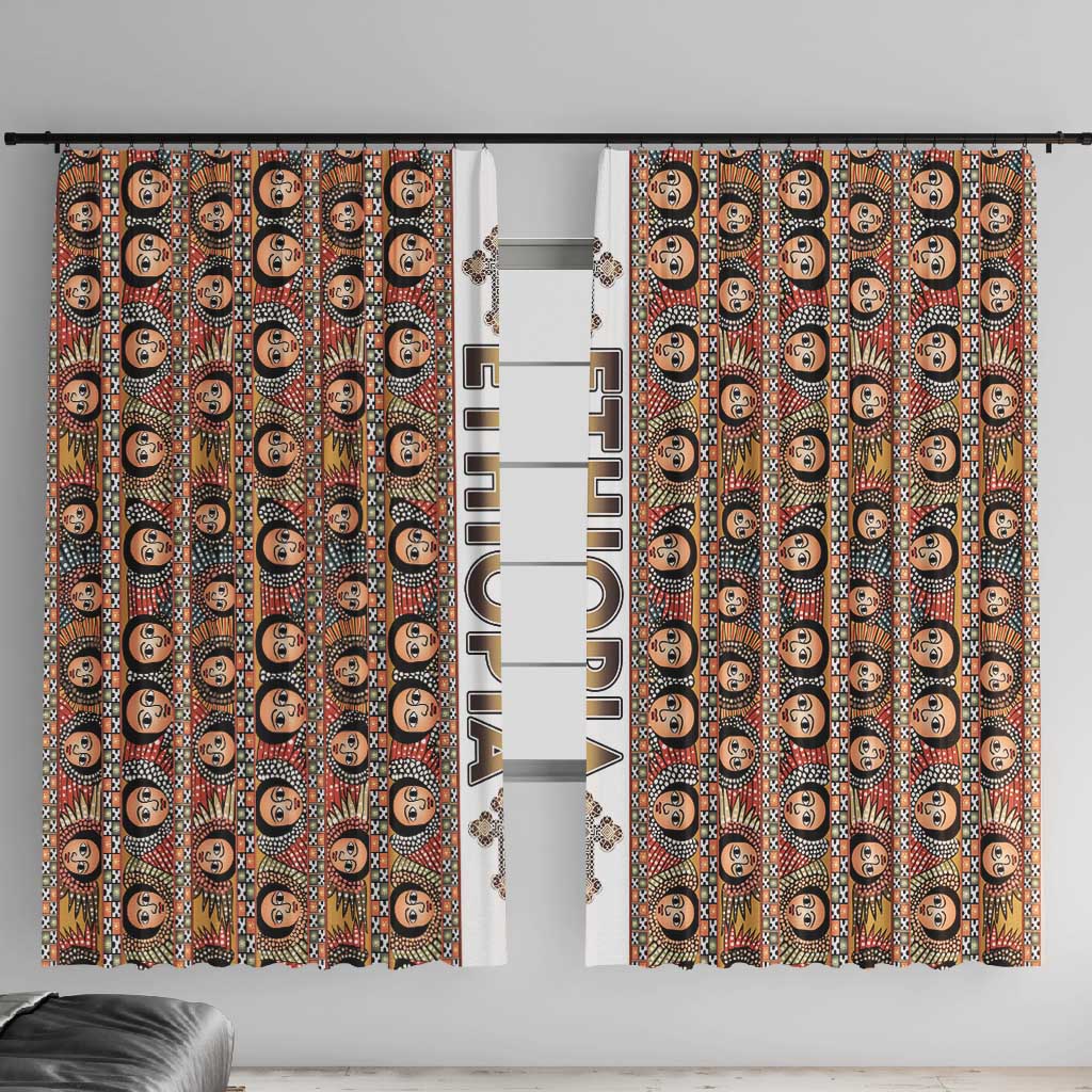 Personalized Ethiopia Window Curtain Ethiopian Tewahedo Angel Orthodox