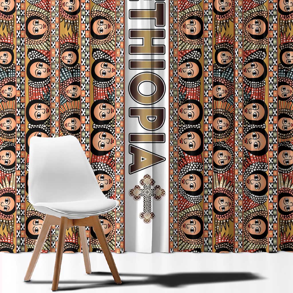 Personalized Ethiopia Window Curtain Ethiopian Tewahedo Angel Orthodox