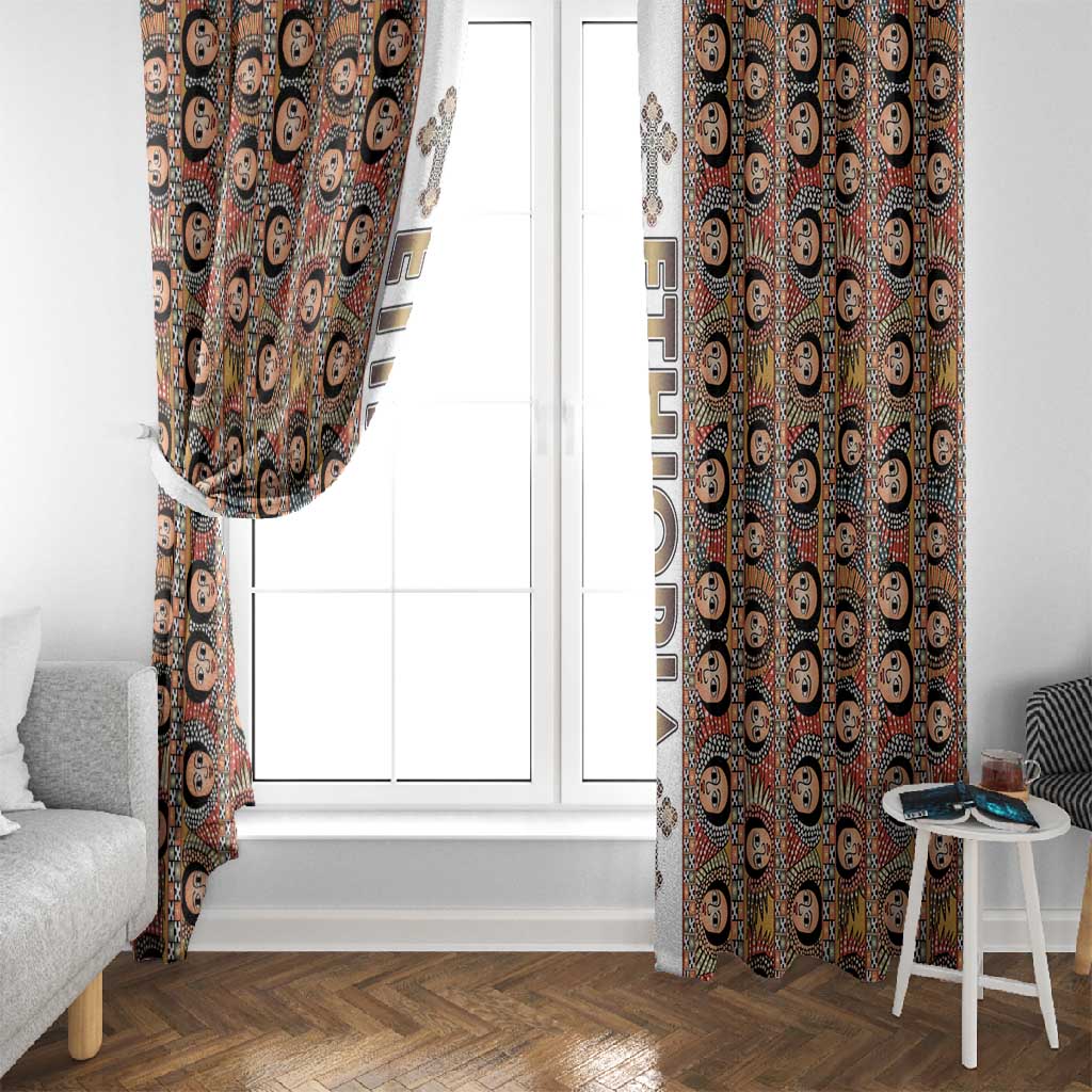 Personalized Ethiopia Window Curtain Ethiopian Tewahedo Angel Orthodox