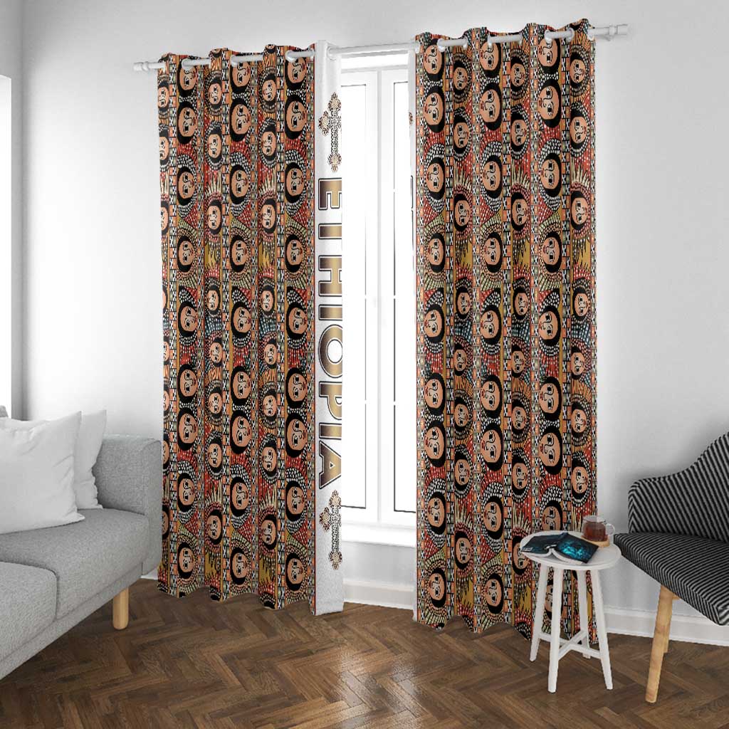 Personalized Ethiopia Window Curtain Ethiopian Tewahedo Angel Orthodox