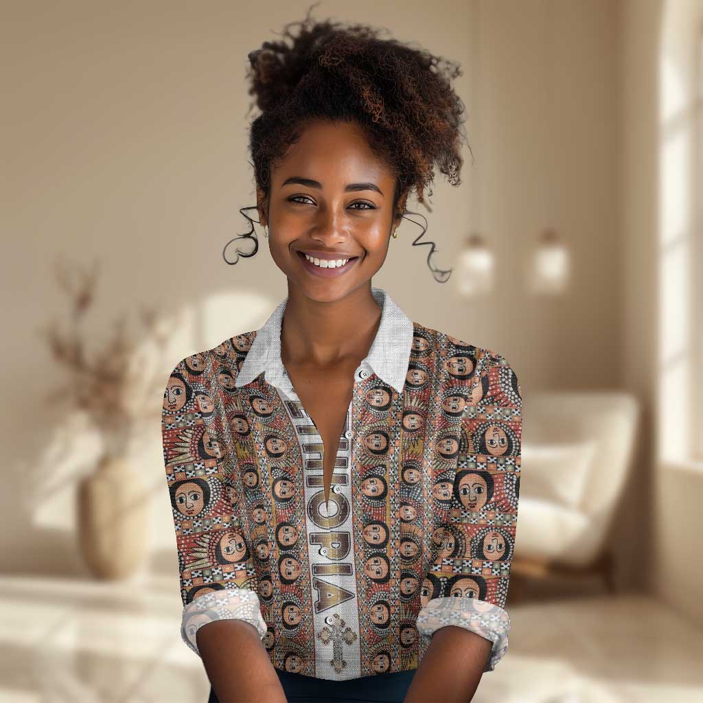 Personalized Ethiopia Women Casual Shirt Ethiopian Tewahedo Angel Orthodox