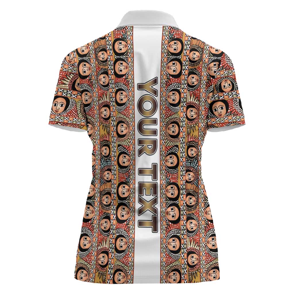 Personalized Ethiopia Women Polo Shirt Ethiopian Tewahedo Angel Orthodox