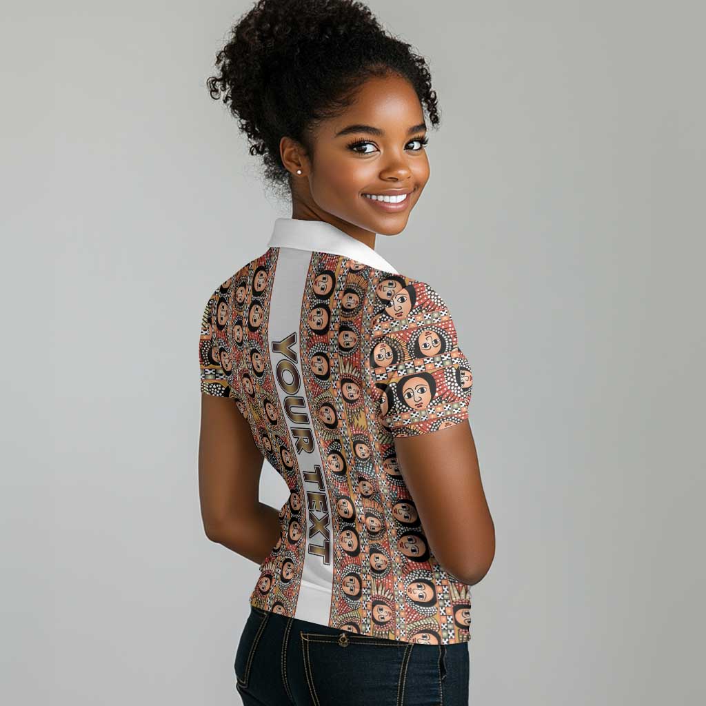 Personalized Ethiopia Women Polo Shirt Ethiopian Tewahedo Angel Orthodox