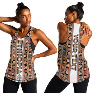 Personalized Ethiopia Women Racerback Tank Ethiopian Tewahedo Angel Orthodox