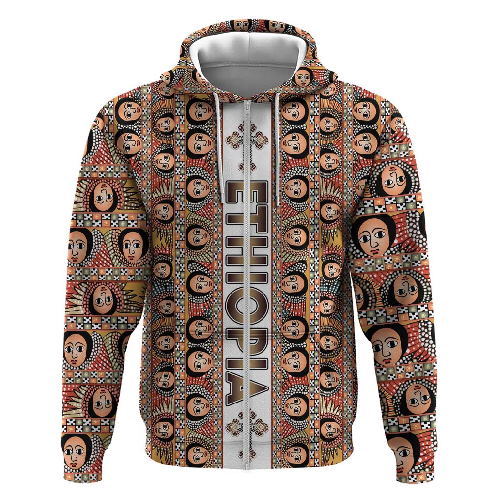 Personalized Ethiopia Zip Hoodie Ethiopian Tewahedo Angel Orthodox