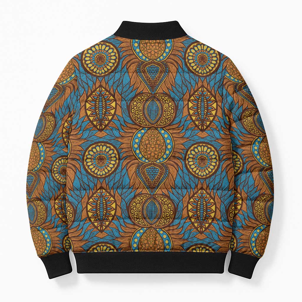 Tribal Earth African Ankara Pattern Bomber Puffer Jacket