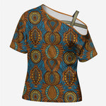 Tribal Earth African Ankara Pattern Cross Shoulder Shirt
