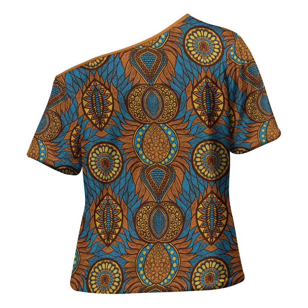 Tribal Earth African Ankara Pattern Cross Shoulder Shirt
