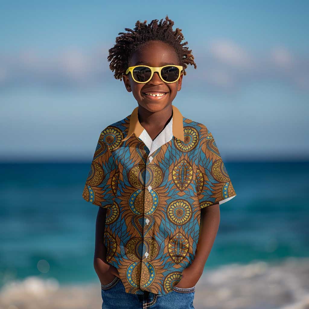 Tribal Earth African Ankara Pattern Kid Hawaiian Shirt
