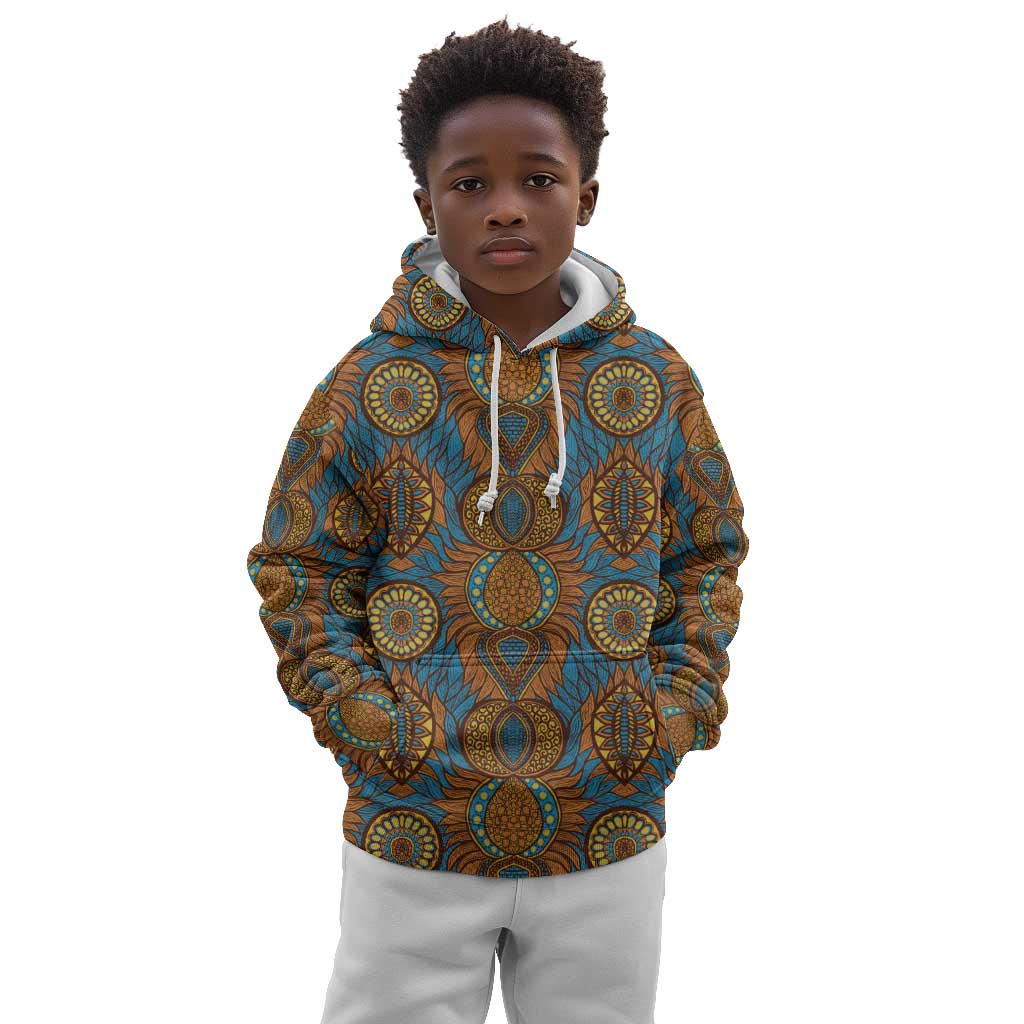 Tribal Earth African Ankara Pattern Kid Hoodie