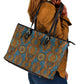 Tribal Earth African Ankara Pattern Leather Tote Bag