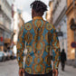 Tribal Earth African Ankara Pattern Long Sleeve Button Shirt
