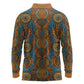 Tribal Earth African Ankara Pattern Long Sleeve Polo Shirt