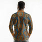 Tribal Earth African Ankara Pattern Long Sleeve Polo Shirt