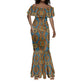 Tribal Earth African Ankara Pattern Mermaid Dress