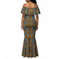 Tribal Earth African Ankara Pattern Mermaid Dress