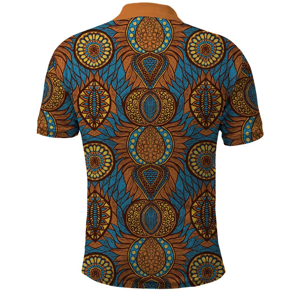 Tribal Earth African Ankara Pattern Polo Shirt