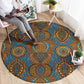 Tribal Earth African Ankara Pattern Round Carpet
