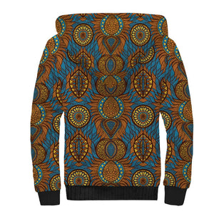 Tribal Earth African Ankara Pattern Sherpa Hoodie