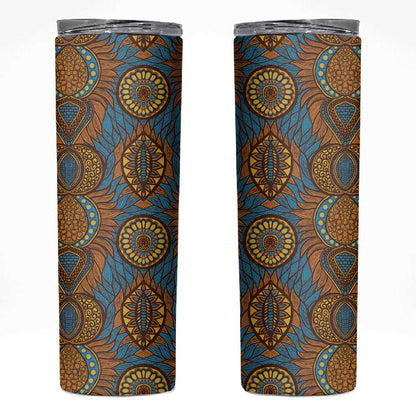 Tribal Earth African Ankara Pattern Skinny Tumbler