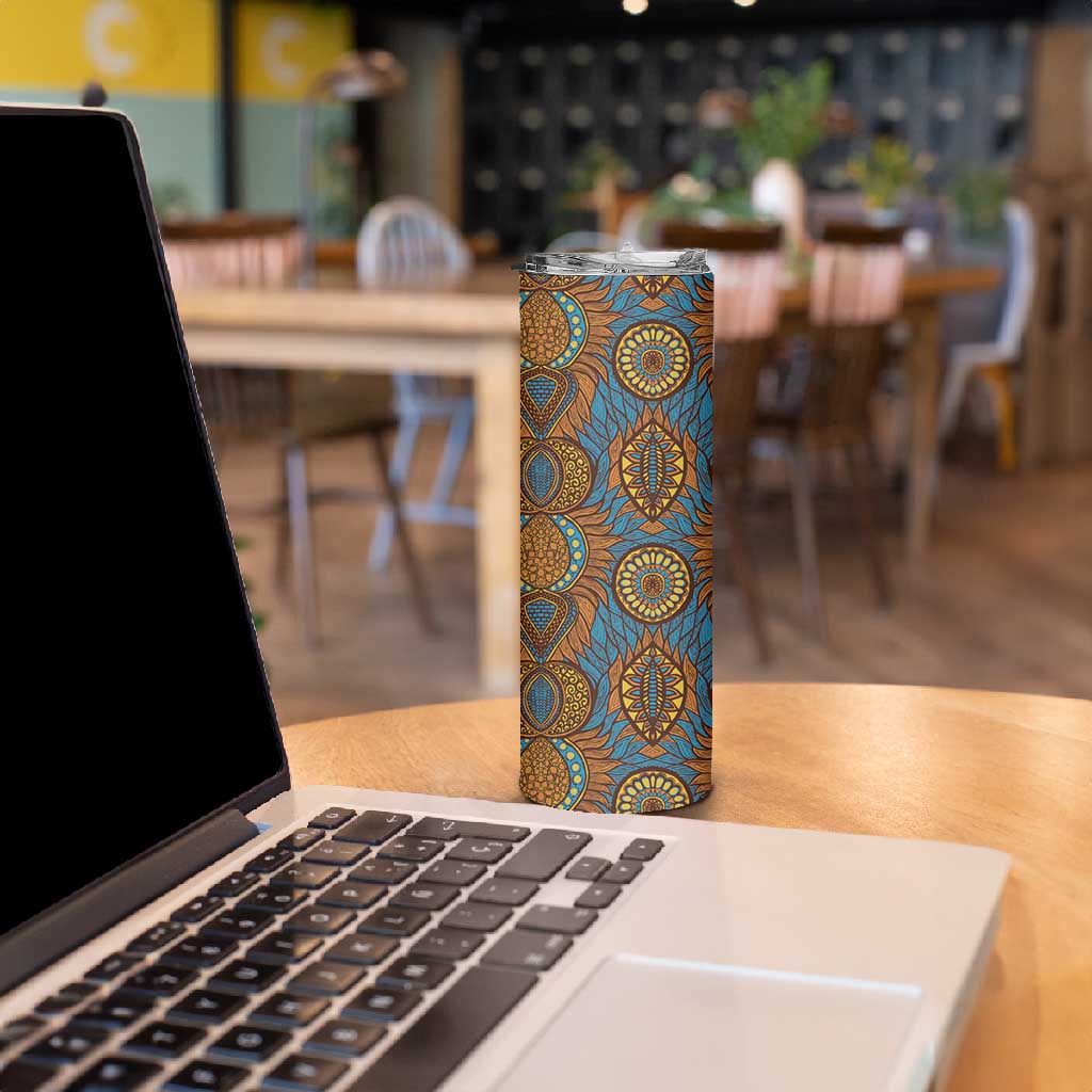 Tribal Earth African Ankara Pattern Skinny Tumbler