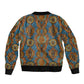 Tribal Earth African Ankara Pattern Sleeve Zip Bomber Jacket