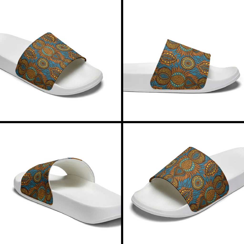 Tribal Earth African Ankara Pattern Slide Sandals