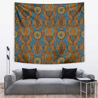 Tribal Earth African Ankara Pattern Tapestry