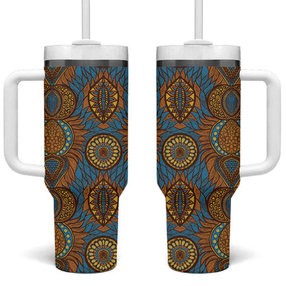 Tribal Earth African Ankara Pattern Tumbler With Handle