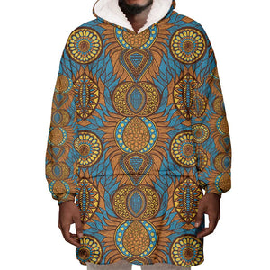 Tribal Earth African Ankara Pattern Wearable Blanket Hoodie