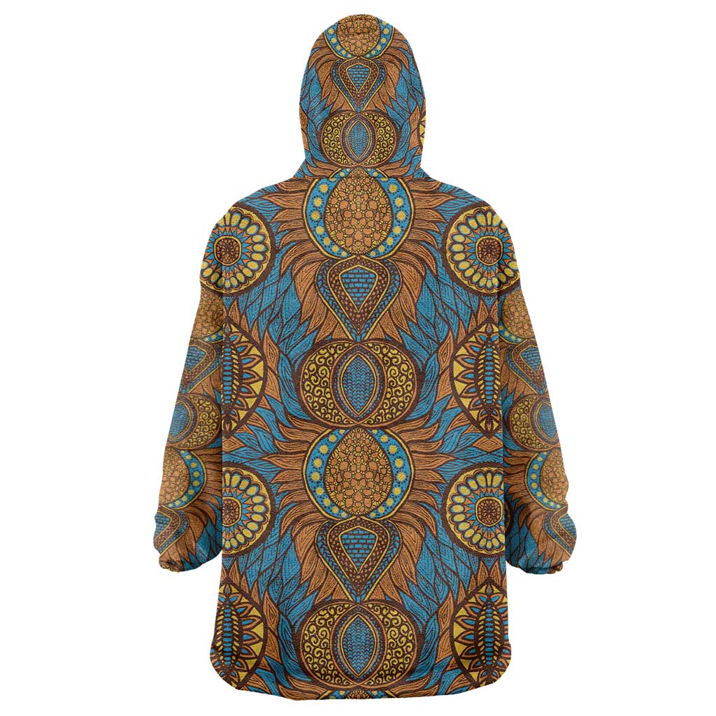 Tribal Earth African Ankara Pattern Wearable Blanket Hoodie