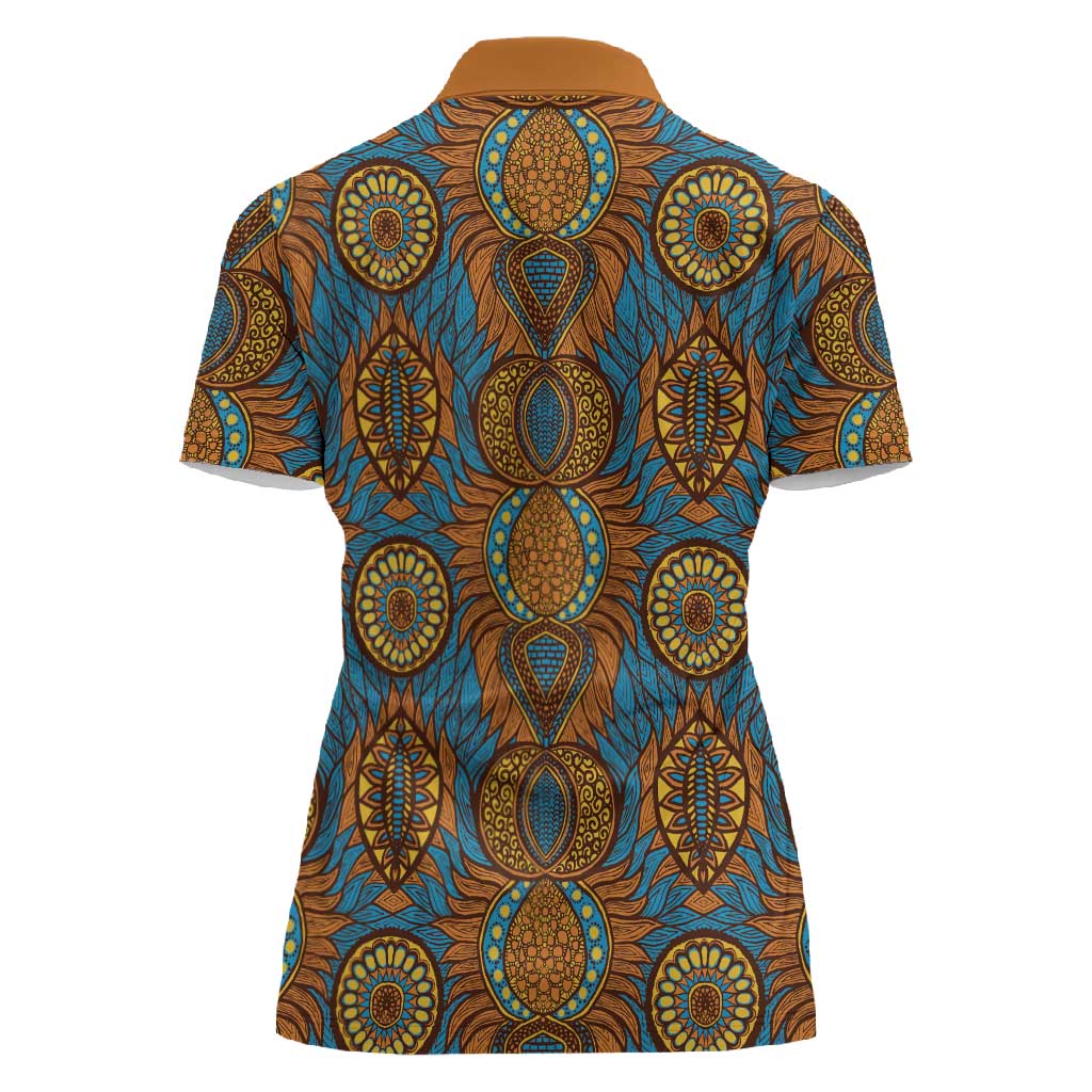 Tribal Earth African Ankara Pattern Women Polo Shirt