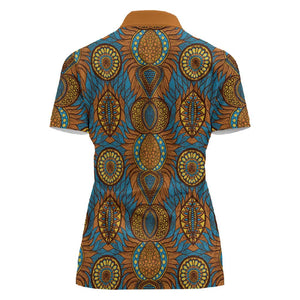 Tribal Earth African Ankara Pattern Women Polo Shirt