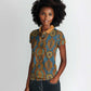 Tribal Earth African Ankara Pattern Women Polo Shirt